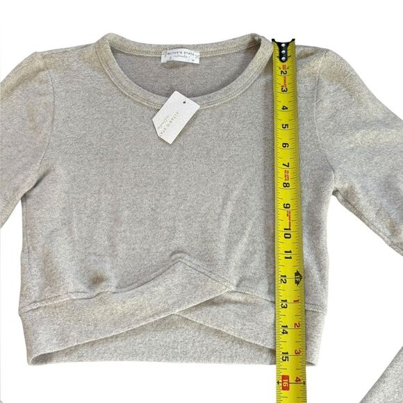 Altar’d State Intimates Long Sleeve Cropped Gray Sweater Womens Medium NEW - Picture 6 of 7
